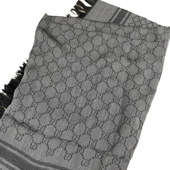 NEW Gucci GG Guccissima Monogram Surviee Scarf in Black - Picture 7 of 9